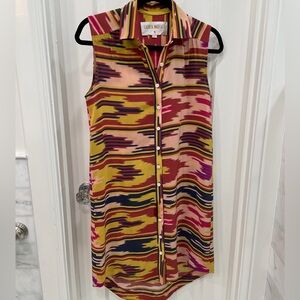 Lauren Moffatt Silk Ikat Shirt Dress Size 2